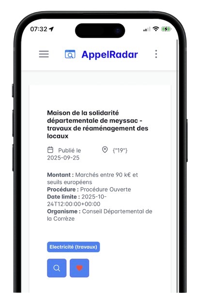 Aperçu AppelRadar